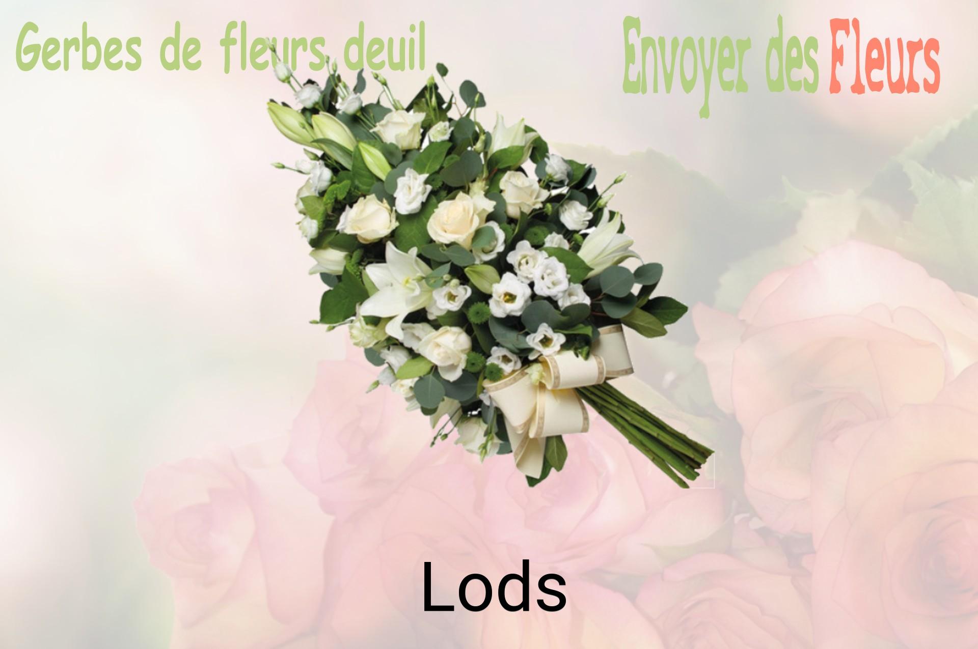 Gerbe de fleurs de deuil livrée à Lods